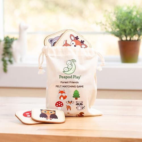Felt Matching Game for Ages 2–4 – Soft and Safe for Ages 1+ – Montessori Memory Game – Sensory Flash Cards – Best Educational Gift for Ages 1–3 - Woodland Animal Theme - Image 5