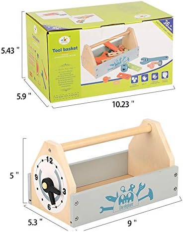 Wooden Tool Toy Toolbox Toddler Educational Construction Kids Toys Play Accessories Set Creative Gift for 3 Year Olds and Up Boys Girls - Image 6