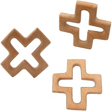 10pcs Organic Wood Cross Pure Natural Animal Shape Beech Wooden Handmade Grasping Pattern DIY Pacifier Chain Pendant by ARAKIERST
