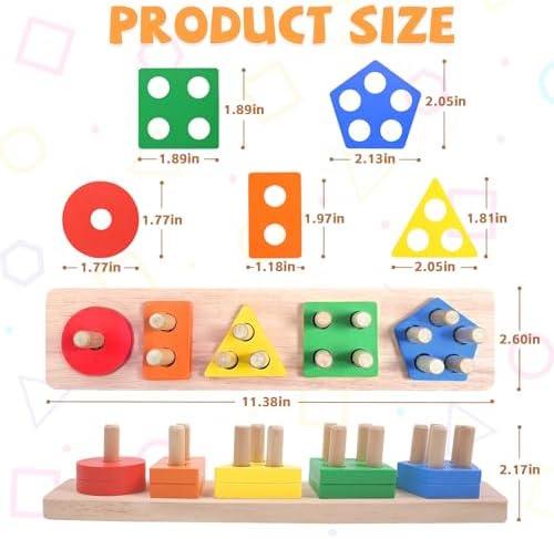 Montessori Toys Stacking & Sorting Learning Shape Sorters for Toddlers 1-3 - Image 5