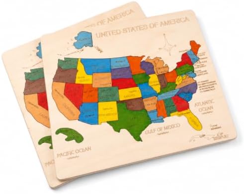 USA Map Wooden Jigsaw Puzzle for Kids | 44 Puzzle Pieces | Learning & Educational Toy Gift for Boys & Girls (ASTM Safety Rating: 3+ Years) - Image 3