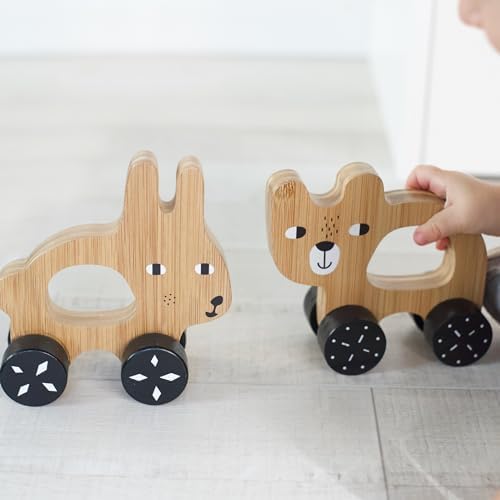Wee Gallery Bunny Push Toy, Rolling Toy, Classic Motion Toys for Child Motor Skills, Balance, Roll Along Play, and Animal Nursery Decor (Baby, Toddler, Kids) - Image 6