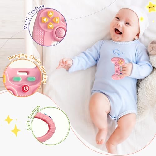Hooku Silicone Teething Toys for Babies 0-6 Months, Teethers for Babies 6-12 Months, Remote Teether for Baby, Sensory Toys for Babies, Baby Chew Toys - Image 2