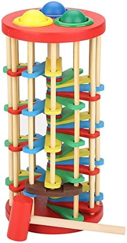 Karlak Preschool Kids Development Toy Colorful Wooden Knock Ball Ladder EcoFriendly Size 25x12.5x12.5cm - Image 2