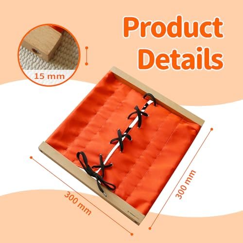 MONTESSORI OUTLET Lacing Frame | Practical Life Material for Toddlers & Preschoolers, Develop Fine Motor Skills & Independence (Ages 3-6) - Image 3