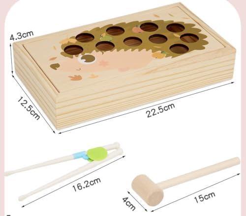 Hedgehog Wooden Tapping Toy, Fine Motor Educational Toy - Image 6