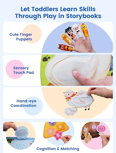 BizyKoady Montessori Busy Book for Toddlers 1-3, Felt Busy Board Farm Theme - Image 4