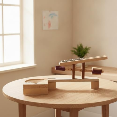 Wooden Marble Run Smooth Marble Run with Spiral Board Sturdy Learning Game for Preschoolers - Image 6