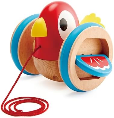 Hape Baby Bird Pull-Along | Wooden Wobbling & Flapping Pull Toddler Toy, Bright Colors by Unknown