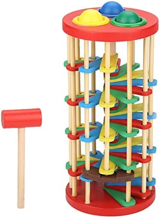 KIMISS Colorful Wooden Knock Ball Ladder Toy for - E Onal Developmental Preschool Toy with & Sliding Balls - Image 3