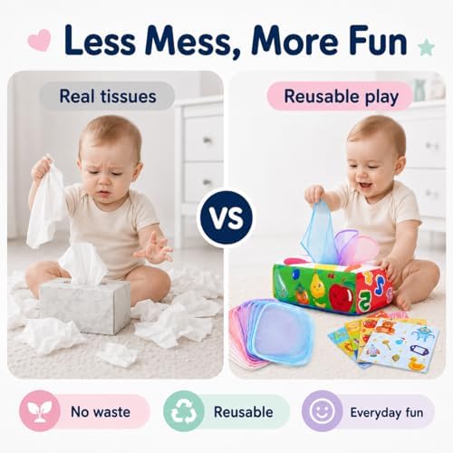 Yeeeasy Baby Tissue Box Toy, Montessori Sensory Toy for Boys&Girls - Image 2