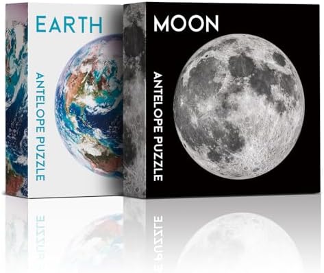 ANTELOPE 2 in 1 Puzzle Bundle, 1000 Piece Round Earth & Space Jigsaw, Ages 12 and Up by ANTELOPE