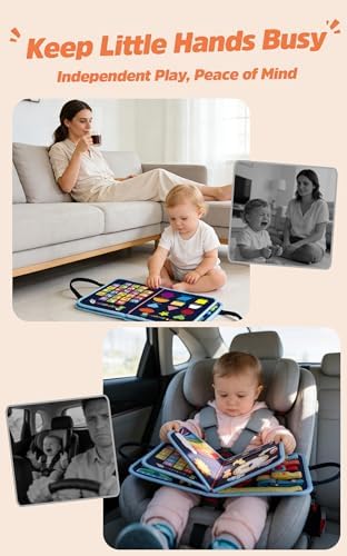 Toddler Busy Board Montessori Toys for 1-3 Year Old, Dinosaur Busy Book - Image 6