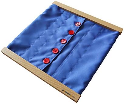 MONTESSORI OUTLET Buttoning Frame with Large Buttons | Practical Life Material for Toddlers & Preschoolers | Learn to Button Clothes, Develop Fine Motor Skills & Independence (Ages 3-6) by MONTESSORIOUTLET
