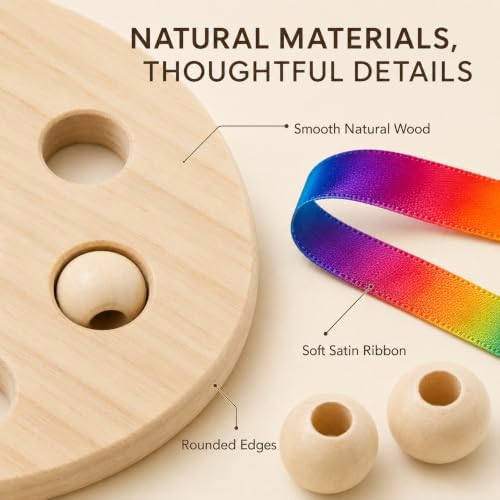 Eray Montessori Wooden Lacing & Weaving Board, Fine Motor Toy Ages 3+ - Image 7