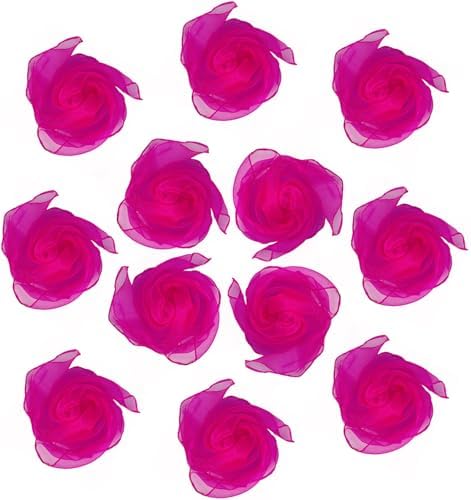 Dance Scarves 12 Pcs Juggling Scarves for Kids Play Silk Scarve for Babies Toddlers Children Movement Learning Education Musical Accessories Colorful Scarfs Magic Tricks Performance (Purplish Red) by Lolakee