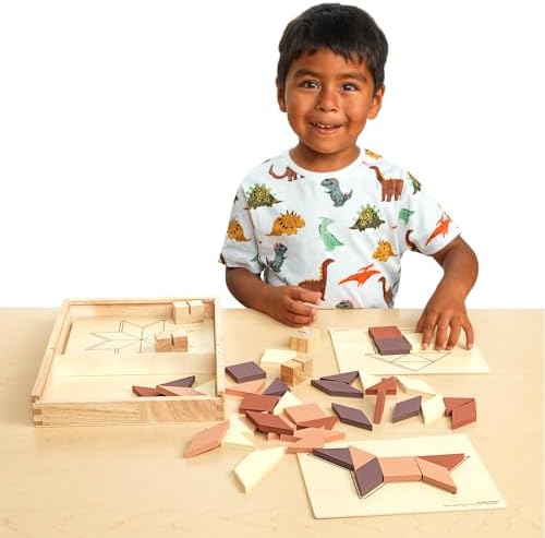 Excellerations Wooden Pattern Blocks - 44 Pieces - Image 4