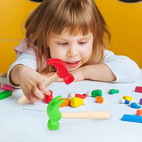 Fowecelt 3 Pack Wooden Hammer Toys Simulation Hammers Maintenance Tools Educational Toys for Kids Birthday Party Games Supplies - Image 5