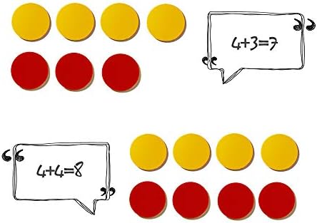 TOMMYHOME Plastic Two-Color Counter,Red/Yellow Two Side 1000 PCS,Counting Manipulatvies, Math Counters for Kids, Counting Chips - Image 4