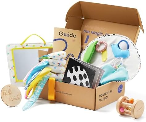 Tiny Land Montessori Baby Toy Set 0-3 Months 5 in 1 Sensory Kit by TinyLand