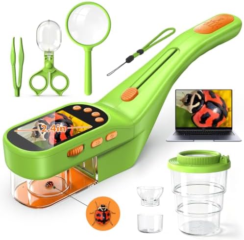 Bug Catcher for Kids with Microscope, Bug Catching Kit-Emerald Green by Vorth