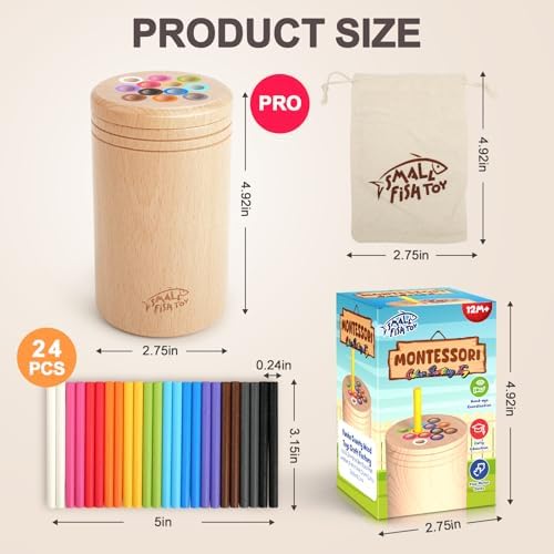 Montessori Toys for 1 2 Year Old Solid Wood Fine Motor Toy for 12 Month Old - Image 4
