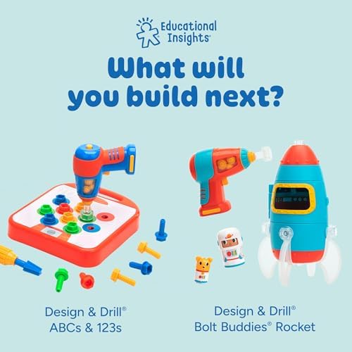 Educational Insights Design & Drill Bolt-It Bucket - Construction Toys & Toddler Tools, Kids Tool Set with Real Electric Drill Toy, Take Apart STEM Set, Building Kits and Gifts for Ages 3+ - Image 6