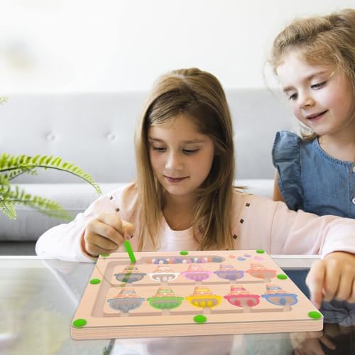 MTYOKILN Magnetic Color & Number Maze - Montessori Wooden Color Matching Learning Counting Puzzle Board - Toddler Fine Motor Skills Toys for Boys Girls 2 3 4 Years Old - Image 6