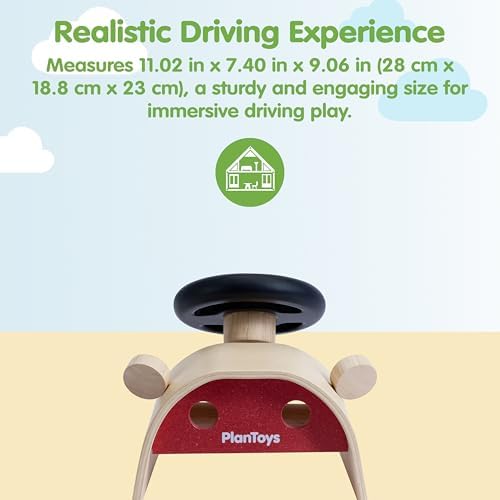 PlanToys® Wooden Driving Console Montessori Kids Pretend Play Dashboard Toy - Image 2