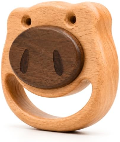 First Baby Rattle for Newborn (0–3 Months) – Natural Wooden Sensory Toy for Babies – Gentle Rattle Sound, Safe First Handheld Infant Toy Gift - Image 2