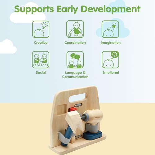 PlanToys® Wooden Handy Carpenter Set Montessori Practical Life Kids Play - Image 4