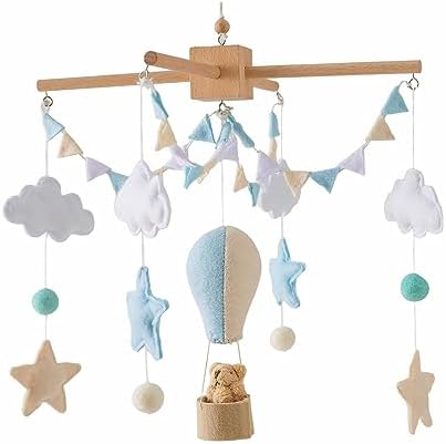 predolo Baby Crib Mobile, Felt Ball Wind Chimes Hanging Decoration, Nursery Decor, Montessori Baby Bedroom Ceiling Wind Chime for Infant Boys Girls, Style A - Image 7