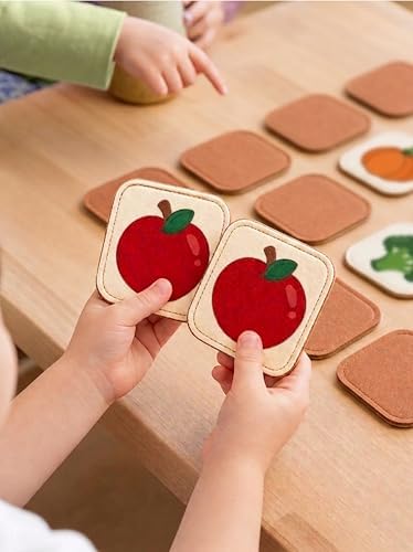 Felt Matching Game for Toddlers, Fruit Vegetable Montessori Toys Travel Toys for 1-3 Memory Flash Cards for 2 3 Year Old, Soft Safe Preschool Educational Gifts for Boys Girls - Image 5