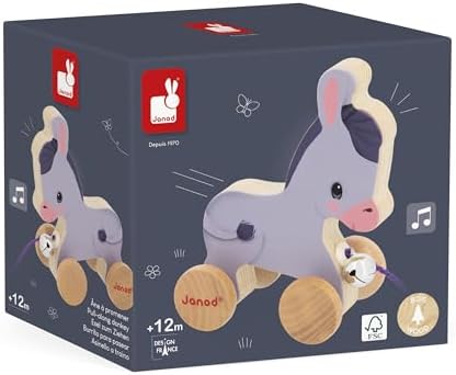 Janod - Wooden Pull and Push Toy - Donkey - Image 6
