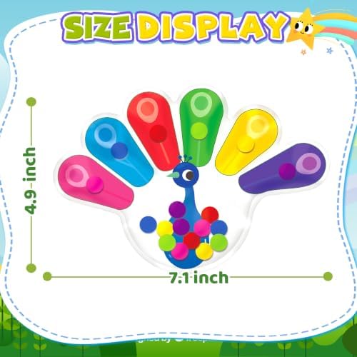 1PC Peacock Color Sorting Toys for Toddlers, Fine Motor Skills Toys, Squeeze Sensory Fidget Toy, Montessori Toy for Preschool Learning Activities, Christmas Stocking Stuffer for Kids - Image 2