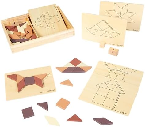Excellerations Wooden Pattern Blocks - 44 Pieces by Excellerations