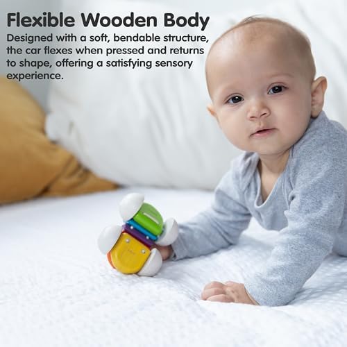 PlanToys® Wooden Baby Push Toy Car | Colorful Montessori Toy for Infants | Wooden Baby Toy with Flexible Body | Sensory & Motor Skill Development Toy for 6+ Months - Image 5