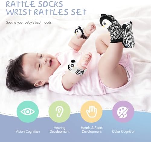 vocheer Black and White Baby Toys, 7-in-1 Baby Sensory Toys for Infants - Image 4