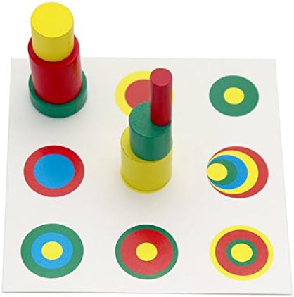 Montessori Colored Cylinders With Control Cards Kids Wooden Knobless Blocks Shape & Color Recognition Material Toys (Colored Cylinders With Control Cards) - Image 4