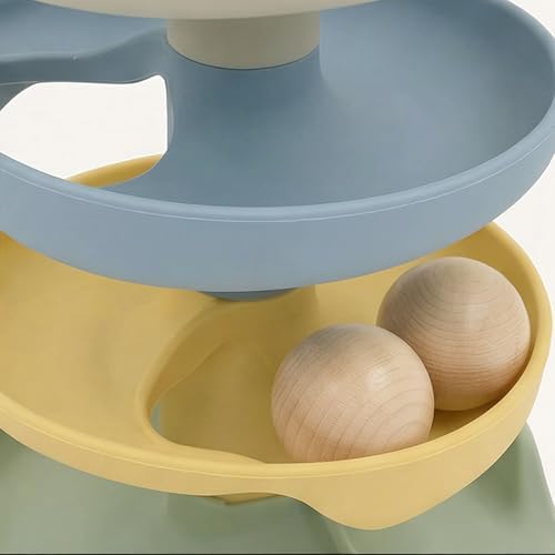 Little Rawr Silicone Ball Drop Tower Toy for Toddlers, 4-Tier Rolling Ramp Track with Wooden Balls, Soft Food-Grade Silicone Montessori Toy for Early Learning, Fine Motor Skill Development, Ages 1–3 - Image 5
