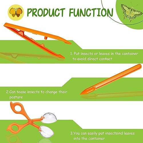 Libima 100 Pcs Bug Collection Kit Include 20 Magnifying Insect Box 20 Net 60 Fine Motor Skill Toys Sensory Learning Tools Bug Jar Tweezers for Outdoor Science Nature Exploration Observation - Image 4