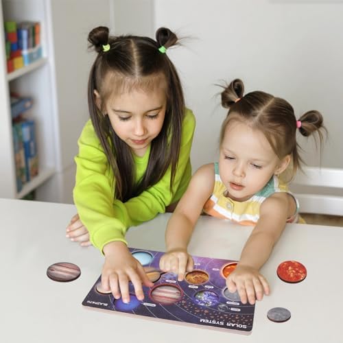 Solar System Planet Outer Space Toddler Wooden Puzzle Toys for Kids 3-5 - Image 5