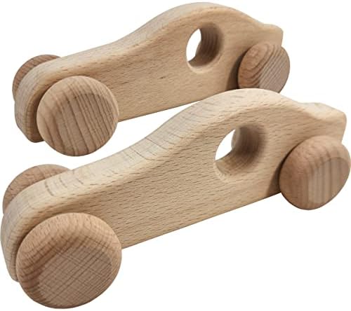 Adventure Awaits! - 2 Pack - Wooden Cars for Toddlers & Babies, Montessori Baby Rattles Teething Toys by AdventureAwaits