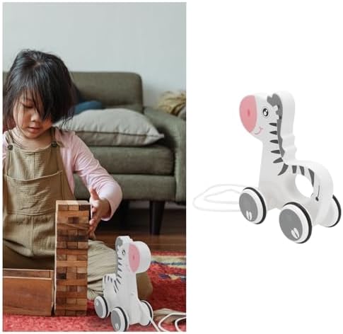 Wooden Animal Pull Along Toy Cart for Toddlers and Babies - Image 5