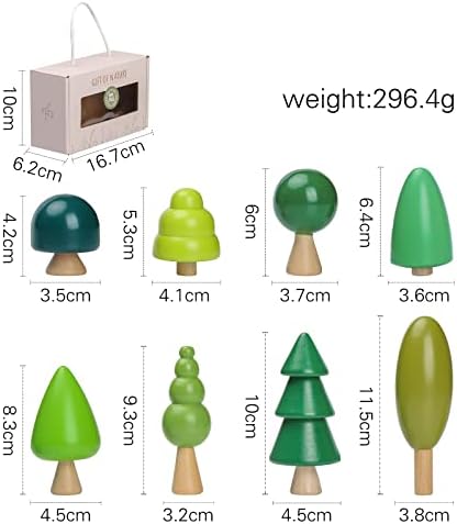 Wooden Tree Toy Pack of 8 Wood Miniature Tree Set Various Sizes Natural Wooden Trees Mini Trees for Home Decor and Crafts Garden Accessories Creative Gift for 36+ Months - Image 4