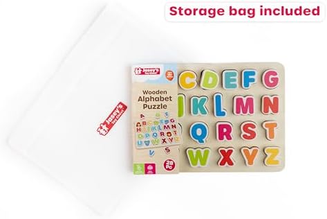 Jasey's Toy Chest Wooden Alphabet Puzzle | ABC Letter Learning Puzzle with Easy-Grip Pieces | Preschool Educational Toy for Toddlers Ages 18+ Months - Image 3