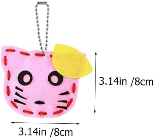 NESTINGHO 8 Pcs DIY Animal Pendant Making Kit for Educational Craft with Assorted Felt Shapes Fun Schoolbag Charms for Sewing and Creative Play Birthday