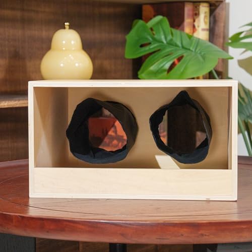 Premium Montessori Mystery Box – Large 13.8" Wooden Stereognostic Box with Soft Fabric Sleeve, Geometric Solids Sensory Activity for Tactile Discrimination & Object Permanence, Ages 3-6 - Image 2