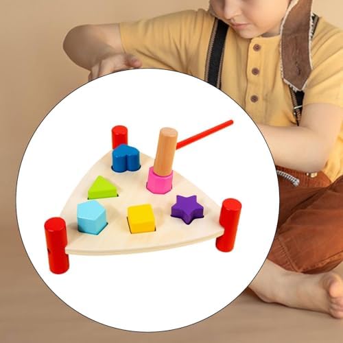 DYNWAVE Wooden Pounding Toy for Toddlers with Hammer, Triangle - Image 5