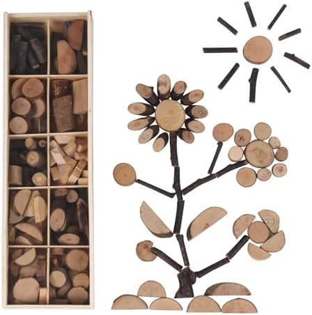 Candywood Wooden Unfinished Craft Kits Toy,Unfinished Natural Wood Slices Loose Part Play,DIY Wood Slices Kit for Toddler 3+ (UN_S) by CandywoodWoodenToys